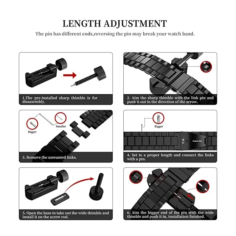 Watch Tool Chain Disassembly for Strap Link Remover Adjustable Watch Tool Slit Strap Bracelet Chain Pin Adjuster Repair Tool Kit