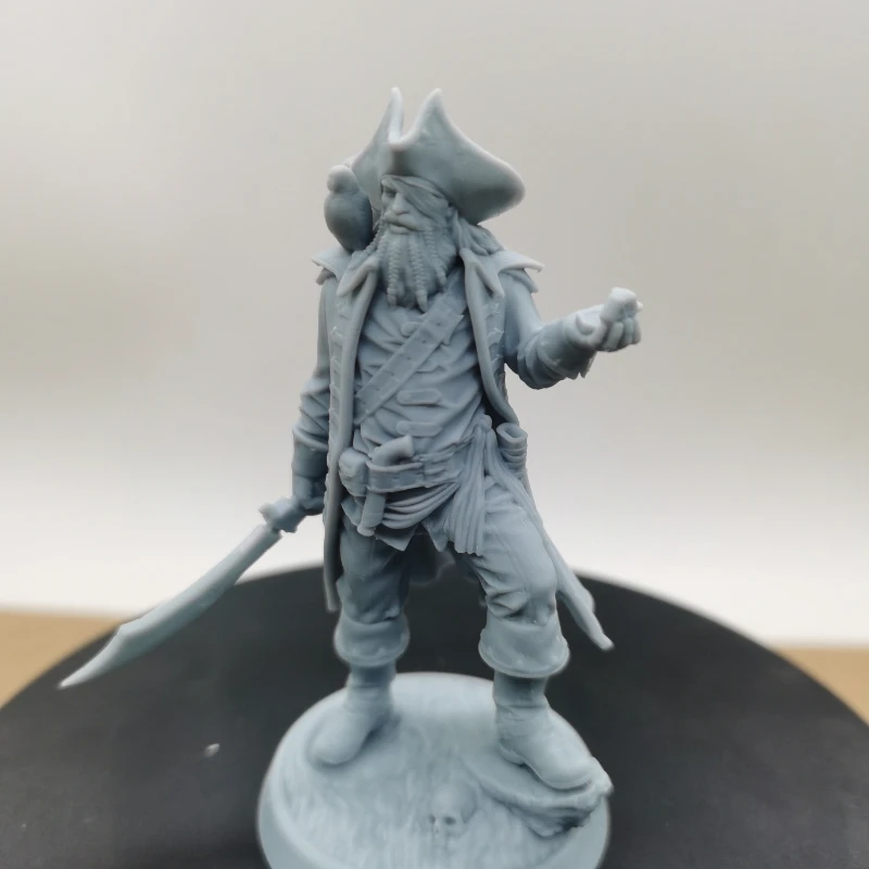 Pirate Captain Diy Resin Figure 1/24 Scale 75mm Assemble Model Kit Unassembled Dioramas Unpainted Statuettes Toy