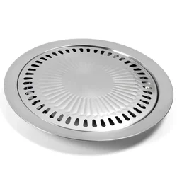 Stainless steel outdoor Korean style barbecue plate commercial barbecue meat takeaway barbecue plate