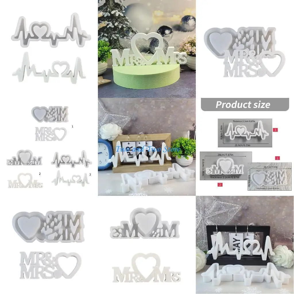 

HX6F Silicone Love Sign Resin Mould Handmade Love Sign Stand Ornament Silicone Mold for Personalized Wedding Decors