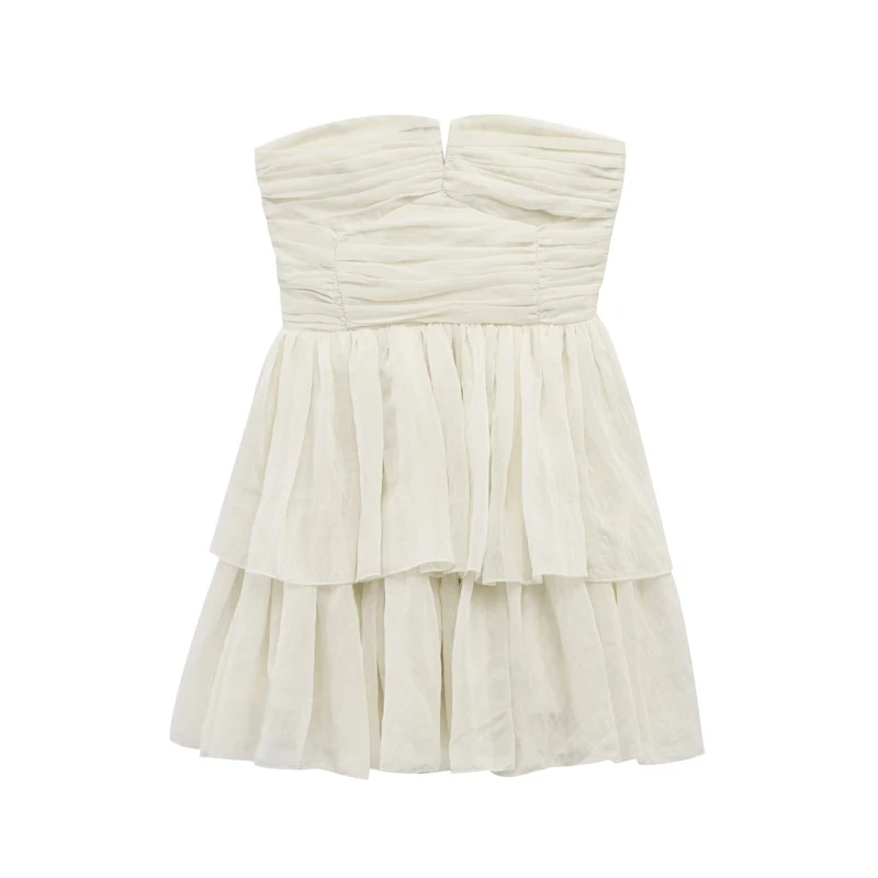 KEYANKETIAN ฤดูร้อนใหม่ผู้หญิงรัดตัวมินิชุดวันหยุดลม Slash คอกลับซิปจีบตกแต่ง Slim Backless Dress