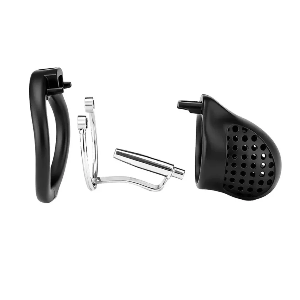 ABS Male Chastity Cage With Lock And 5 Rings Penis Lock With Catheter plug BDSM Erotic Urethral Lock Bondage Adult Sex Toys