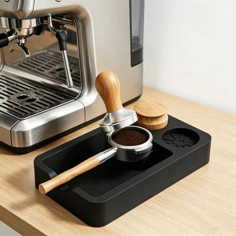 2 in 1 Silicone Espresso Knock Box Espresso Tamping Station  Barista Knock Box for Coffee Grounds Shock-absorbent Knock Box