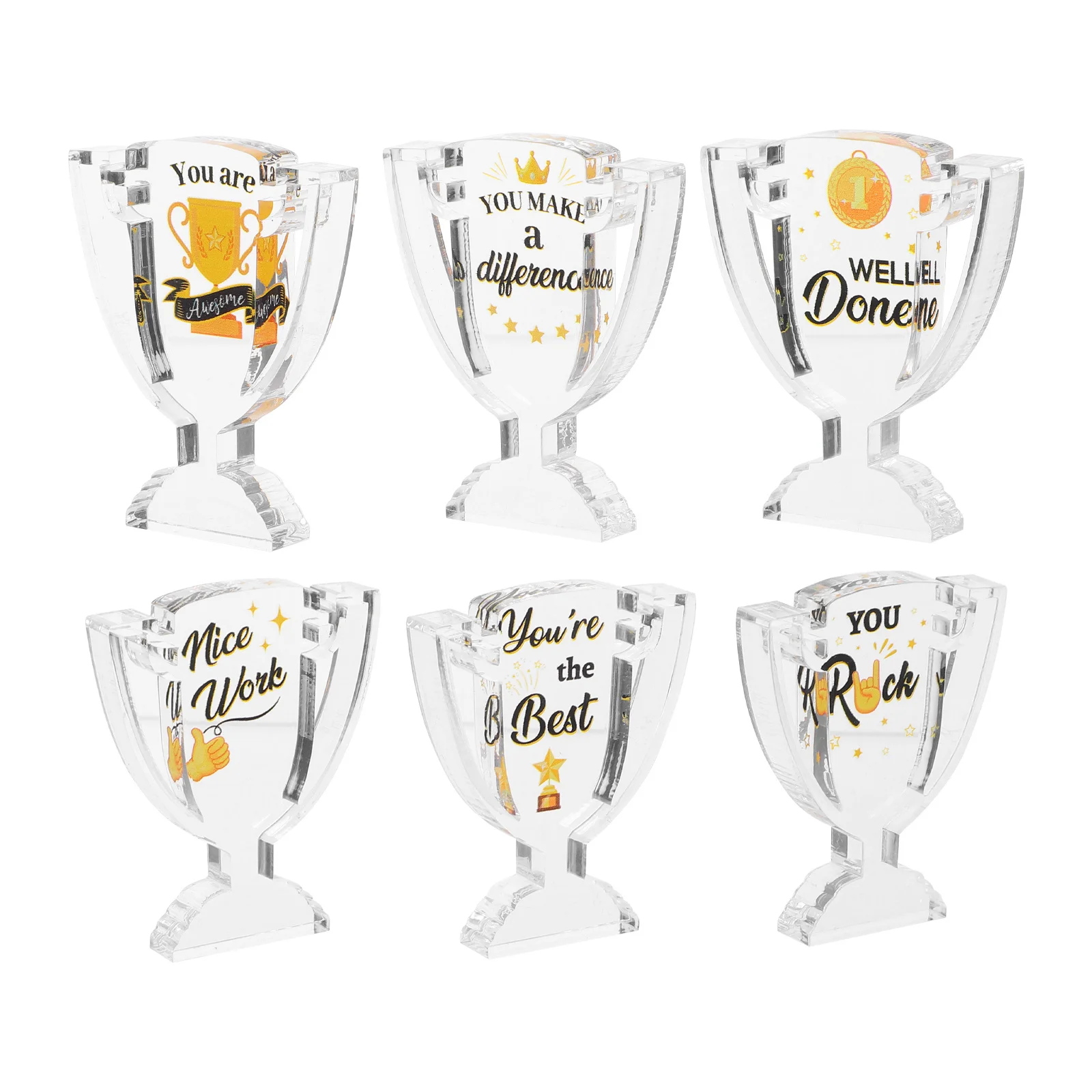 6 قطعة جوائز أكريليك صغيرة لوحات واضحة جوائز التعرف على تقدير الموظفين ديكور مكتب الفصول الدراسية الجوائز للموظفين