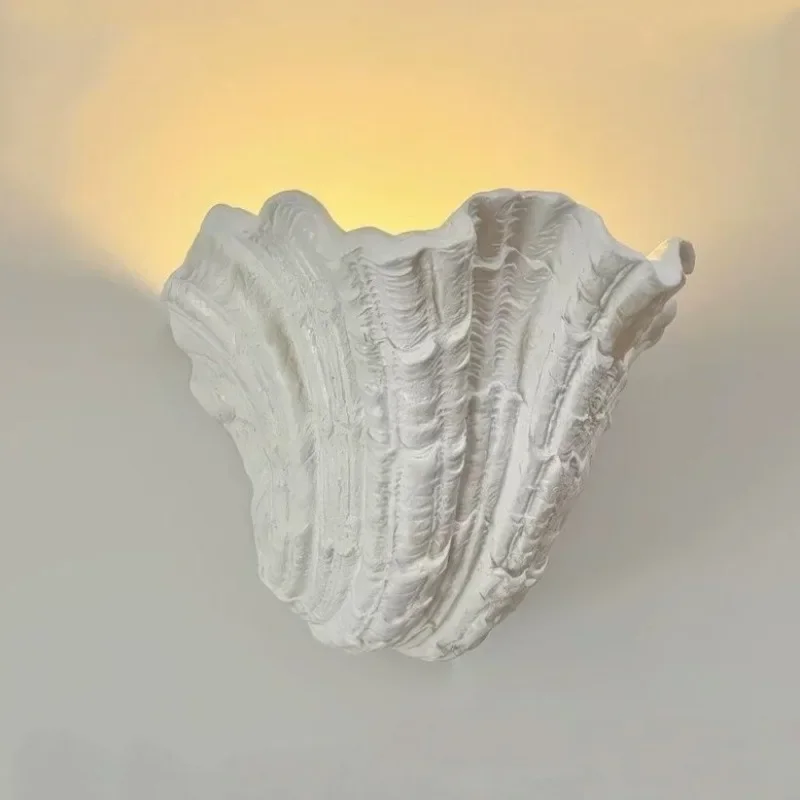 French shell wall lamp, aisle background wall surface plaster lamp