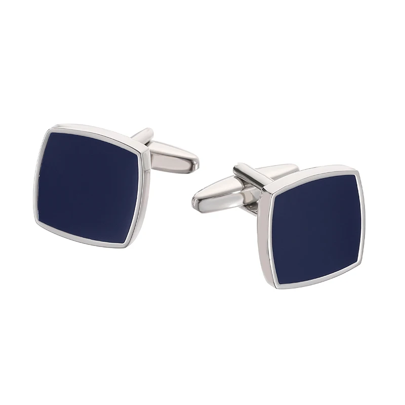 Copper material square blue enamel cufflinks Fashion men\'s French shirt cufflinks Wedding clothing accessories wholesale