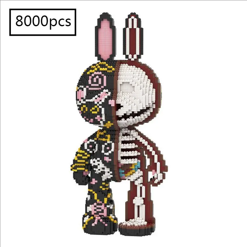 New 8000pcs Diamond Particles Assembling Rabbits,Puzzle Building Blocks Toys Boys and Girls Birthday Gift Lhome Ornament 55cm