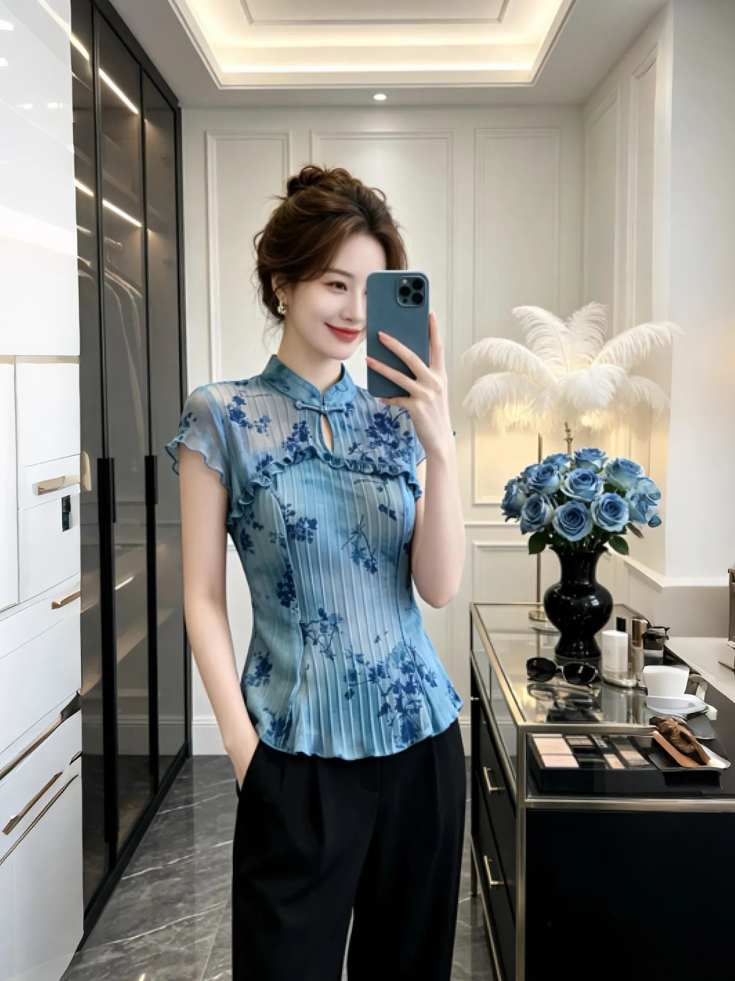

New Chinese Style Women's Shirt Short Sleeve Breathable Commute Fashion Elegant National Trend Daily Wear Beautiful Top