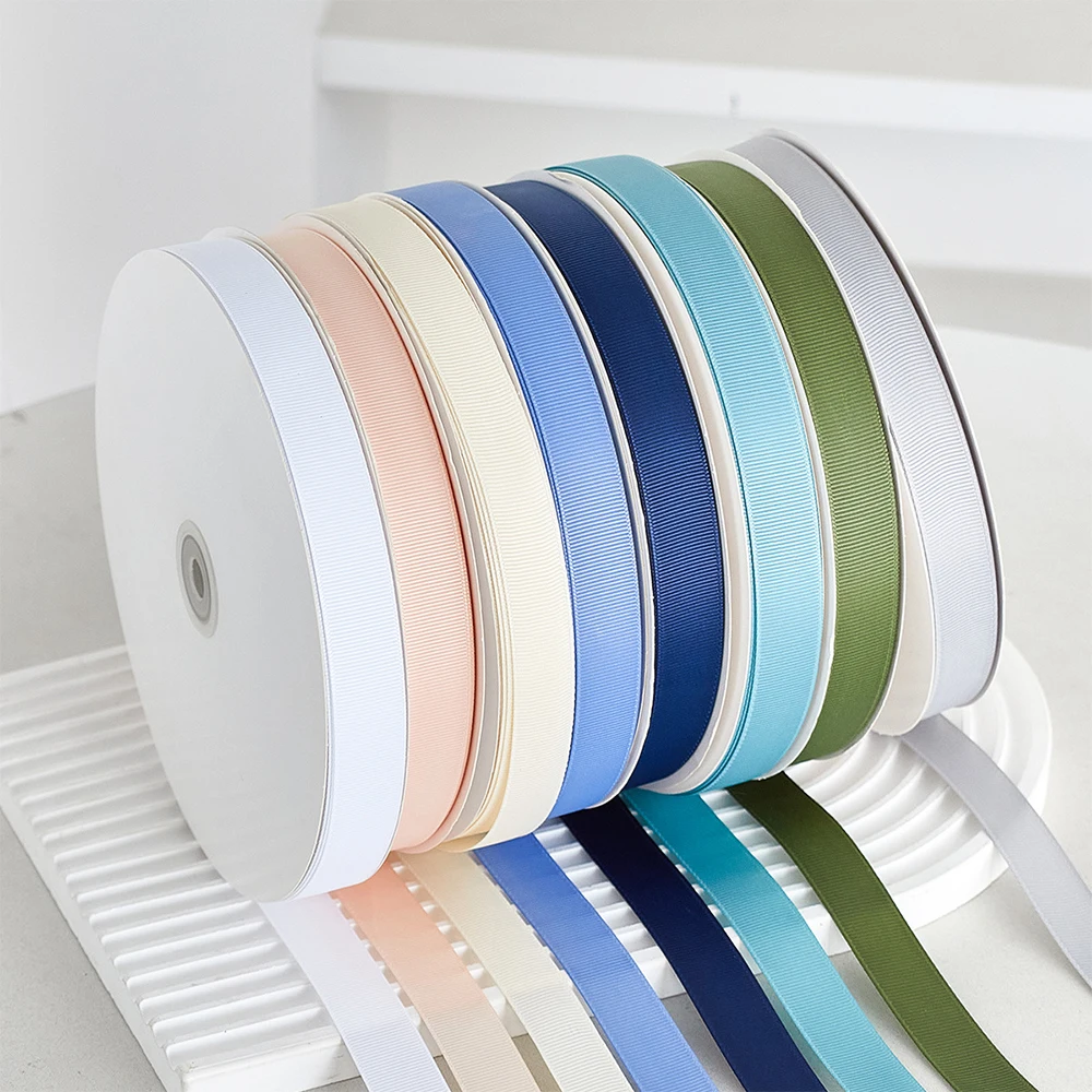 

100 yards/roll 5/8" (15mm) Grosgrain Ribbons Multi Colors Durable Ribbed Textured Ribbon Wholesale for Gift Wrapping Decoration