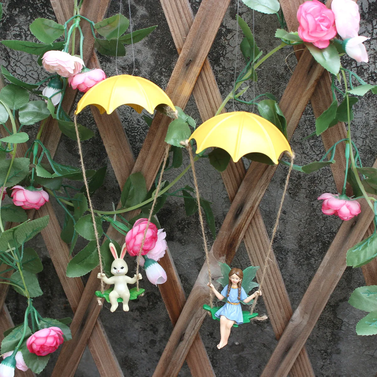 

Resin Fairy on Swing - Handmade Garden Decor for Indoor & Outdoor Walls‌