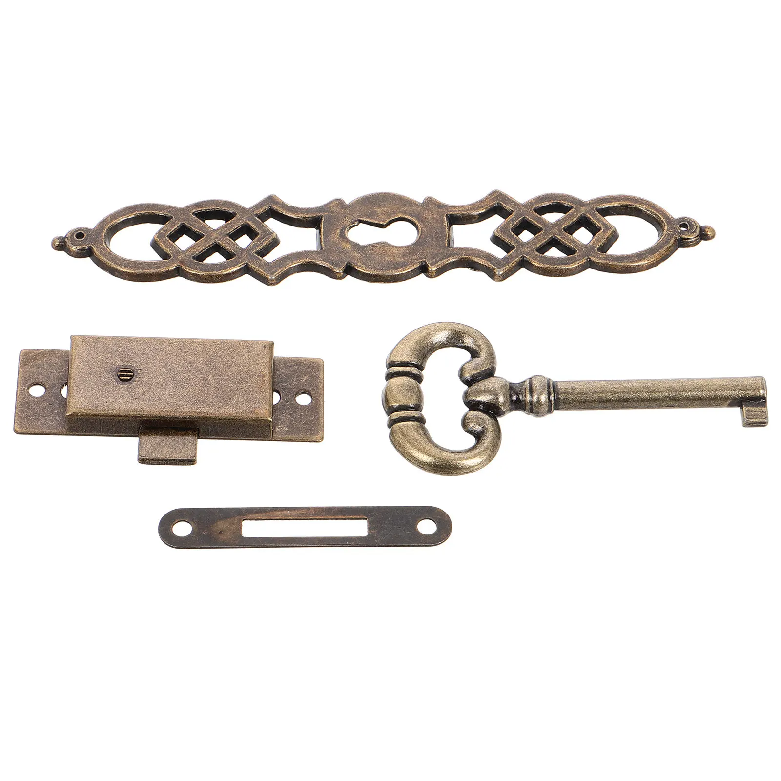 

Винтажный металлический цилиндрический дверной часовой механизм с петлями, замком и ключом для любителей изготовления часов своими руками, винтажная ручка