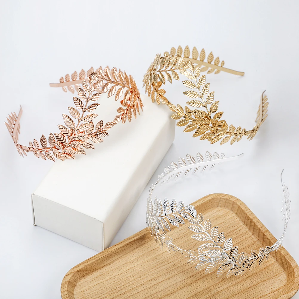 

3pcs Headb Leaves Shape Hair Hoops Leaf Shape European Baroque Bridesmaid Hair Accessories Wedding Party Prom Birthday Gifts