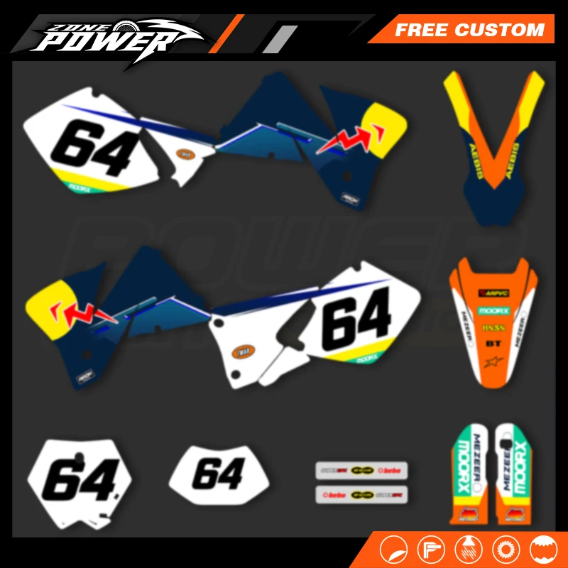 

Powerzone Racing Custom Graphics Sticker Kit for KTM SX SXF EXC XCW 1998 1999 2000 Motorcycle Graphics Stickers