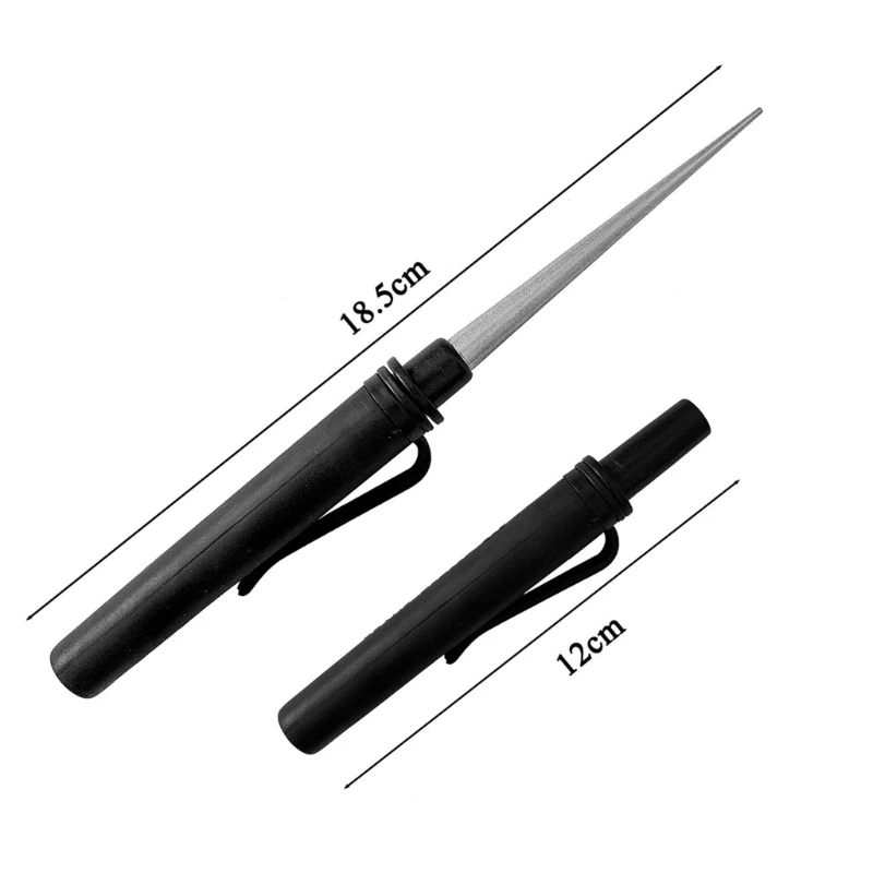 Y1UD Portable Diamond Pen Stick Scissors Cutter Fish Hook Sharpener Outdoor Kitchen Sharpener Stone for Hunting Fishing