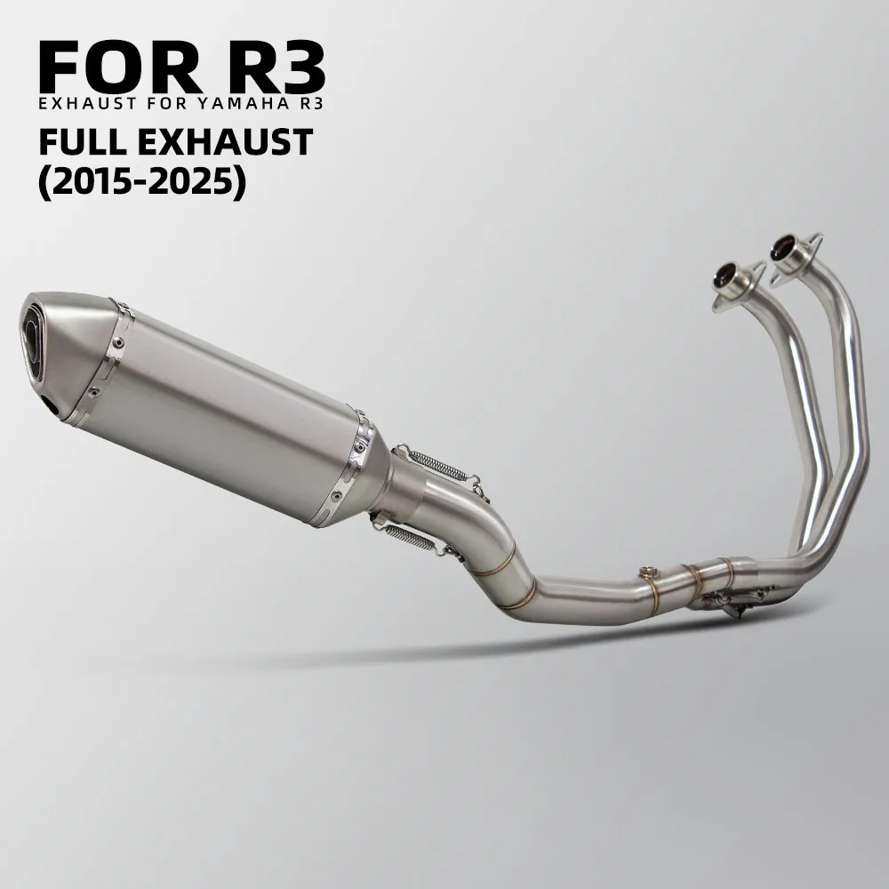 

MT-03 exhaust manifold For Yamaha YZF-R3/R25 MT-03/25 Touring 2015-2026 Motorcycle Exhaust System motobike escape 370mm Muffler