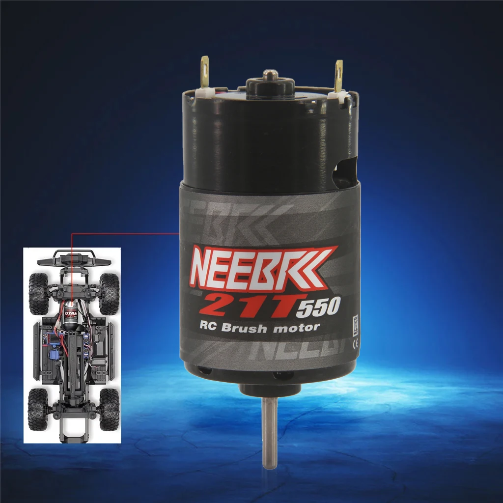 NEEBRC 550 Brushed Motor Waterproof 12T 21T 29T 35T 55T for 1:10 RC Crawler Axial SCX10 AXI03007 JL 90046 TRX4 TRX6 RC Parts