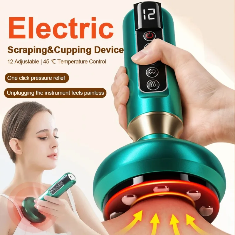 

【Best-selling】 12 Levels Sha Therapy Apparatus Electric Vacuum Cupping Massage Health Scraping Cellulite Device Meridian Th