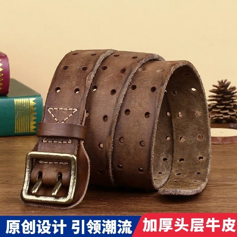 A new and fashionable men's belt with double-needle