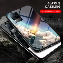 New Style For Vivo Y35 V25 Pro V21E V 21 e 5G LUXURY Case Tempered Glass Back Shell Vivo V25E V21 Y22 S V23e V 25 Pro 21E 4G Bum