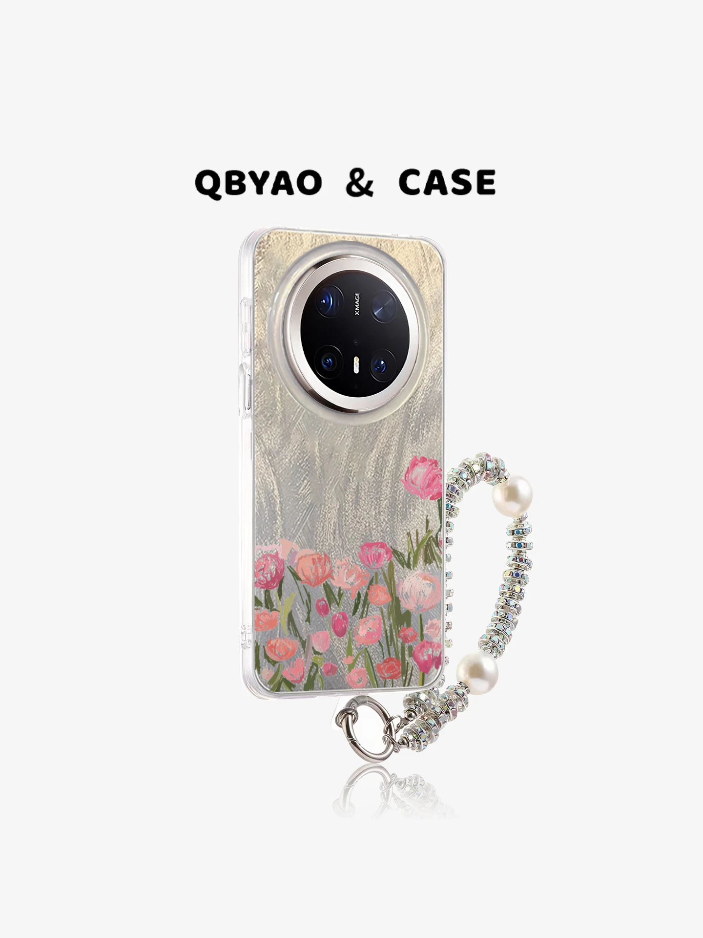

Pura80Pro Creative Cartoon Full Cover Shockproof Phone Case for Mate70 pro Women's Style with Chain Soft Silicone