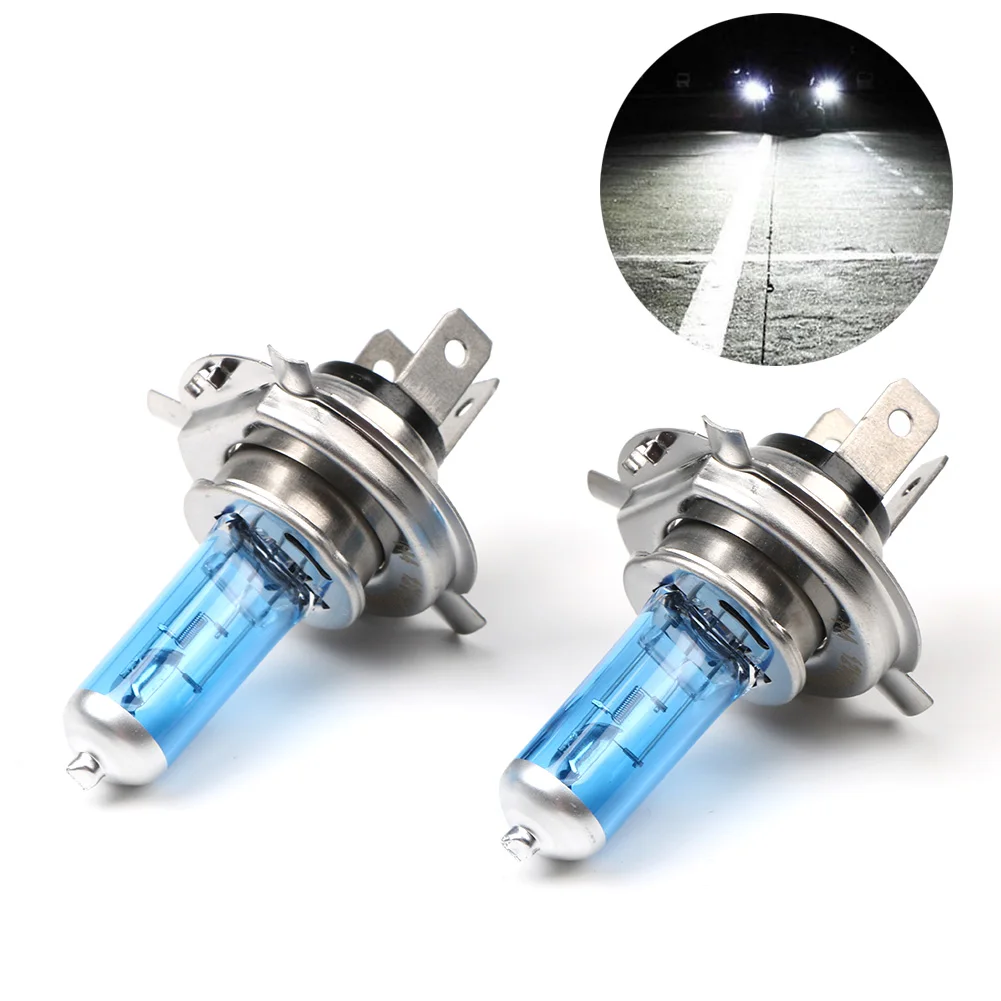 2PCS Car Headlight Bulbs H4 100W 12V Super Bright Halogen Bulb Lamp Car Lights Auto High Power Fog Lights Lamp Auto Accessories