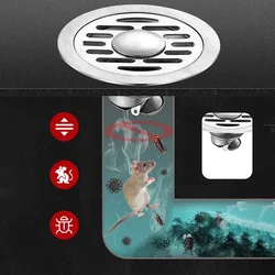 304 Stainless steel Floor Drains Anti-odor Drainer Shower Strainer Cover Bathtub Ground Leakage Bathroom Hardware Accessories