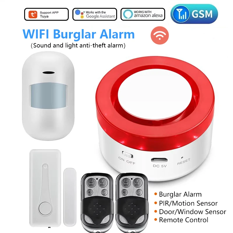 

WIFI охранная сигнализация 120 дБ беспроводной WIFI датчик сирены 433 МГц удаленный мониторинг система безопасности для дома и магазина