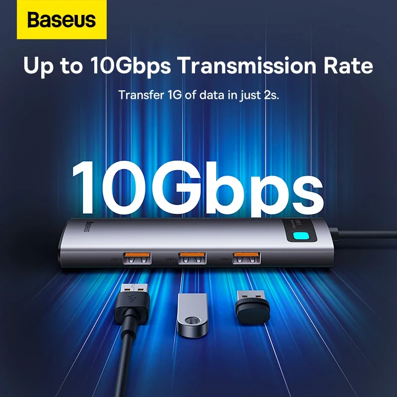 Baseus 4K 60Hz USB C Hub 3.1 Rozdzielacz USB typu C do HDMI Kompatybilny z adapterem USB RJ45 PD 100W Stacja dokująca do Macbooka Air Pro M2