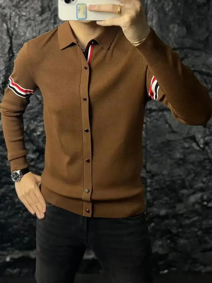 

Модный вязаный свитер с отложным воротником: Новинка, премиум-качество, стильный, молодежный, с длинными рукавами