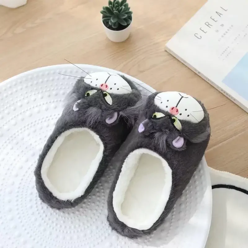 Cartoon Disney Anime Lucifer Cat cenerentola norvegese foresta gatto peluche ragazze pantofole da casa Kawaii antiscivolo scarpe di cotone caldo