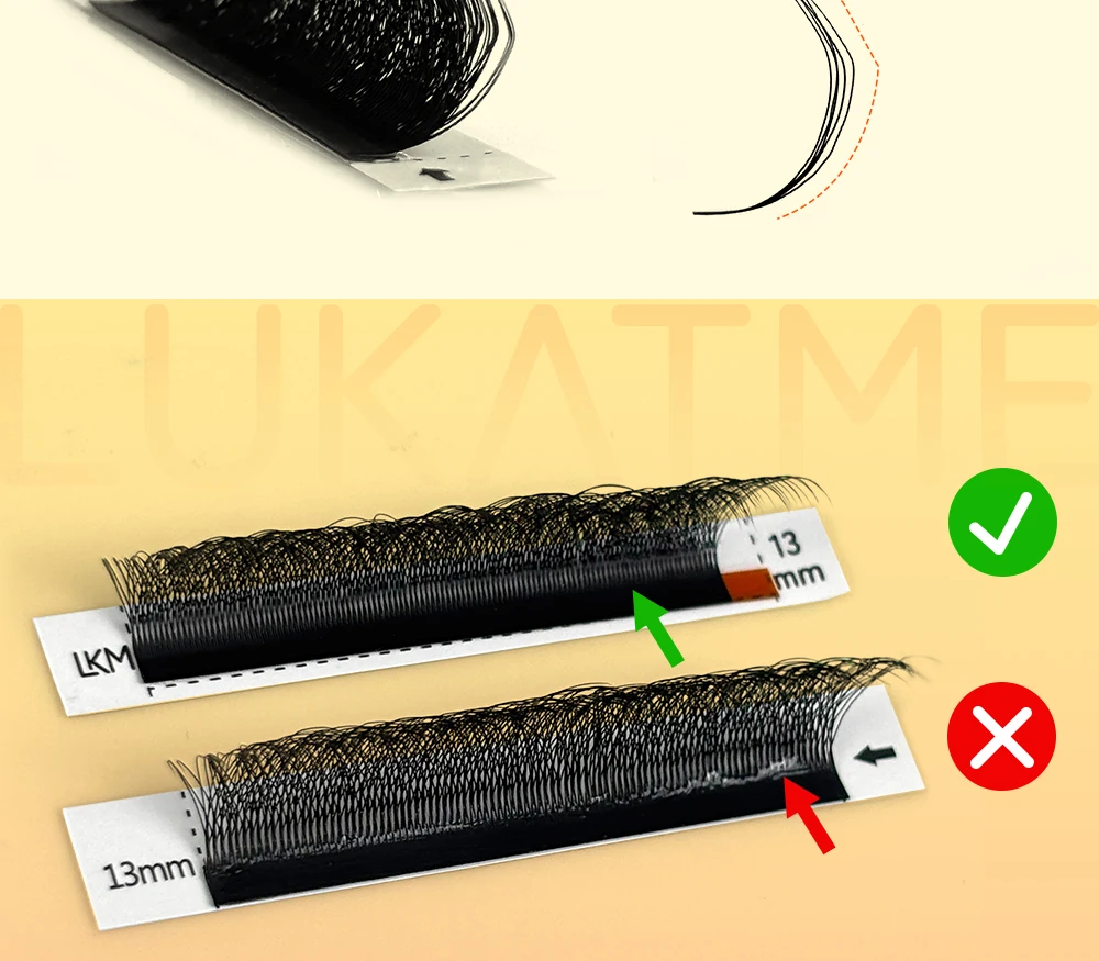 LUKATME YY Wimpernverlängerungen, vorgefertigte Wispy-Fächer, natürliche YY schwarze Wimpernbüschel, C/D/M Curl, Easy Fan Wimpern 7-15mm für den Salon – Detail 7