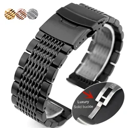 Solid Metal Band 18mm 20mm 22mm 24mm Stainless Steel Bracelet Universal Strap for Samsung Watch 4/5/3 Belt for Seiko Wristband