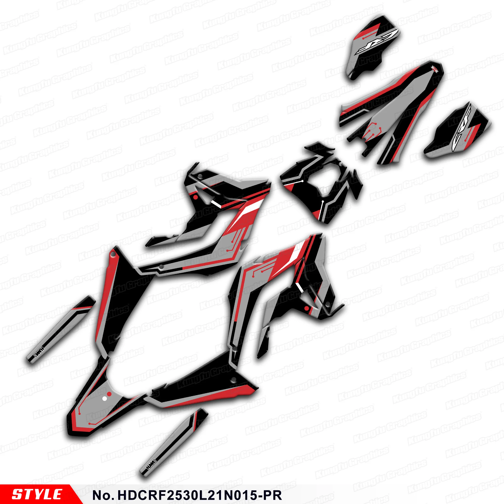 

Полный графический комплект наклеек JY Racing для Honda CRF250L CRF300L CRF 250 L 300 L 2021 2022 2023, HDCRF2530L21N015-PR