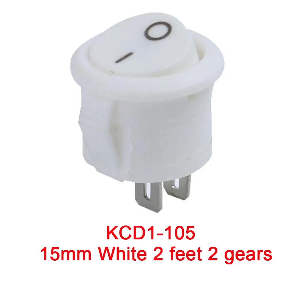 5/10pc ON/OFF Switch Red White Round Rocker Toggle Switch Plastic Push Button Switch Small Power Boat Type Switch