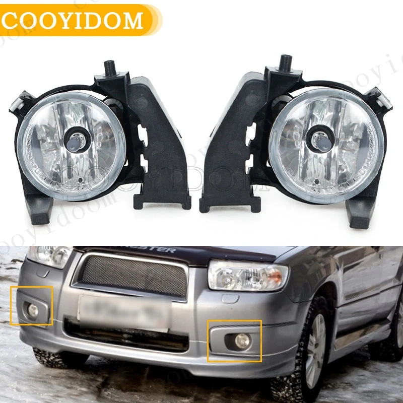car DRL Front Bumper Fog Lights With Glass Lens Fog Lamp Driving Light Foglight With Bulb For Subaru Forester SG 2006 2007 2008