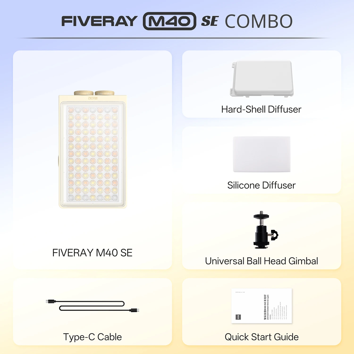 ZHIYUN Official FIVERAY M40 SE 40W Portable LED Video Light 2700K-8500K Handheld Fill Light Photography Light For Outdoor Vlog image 3