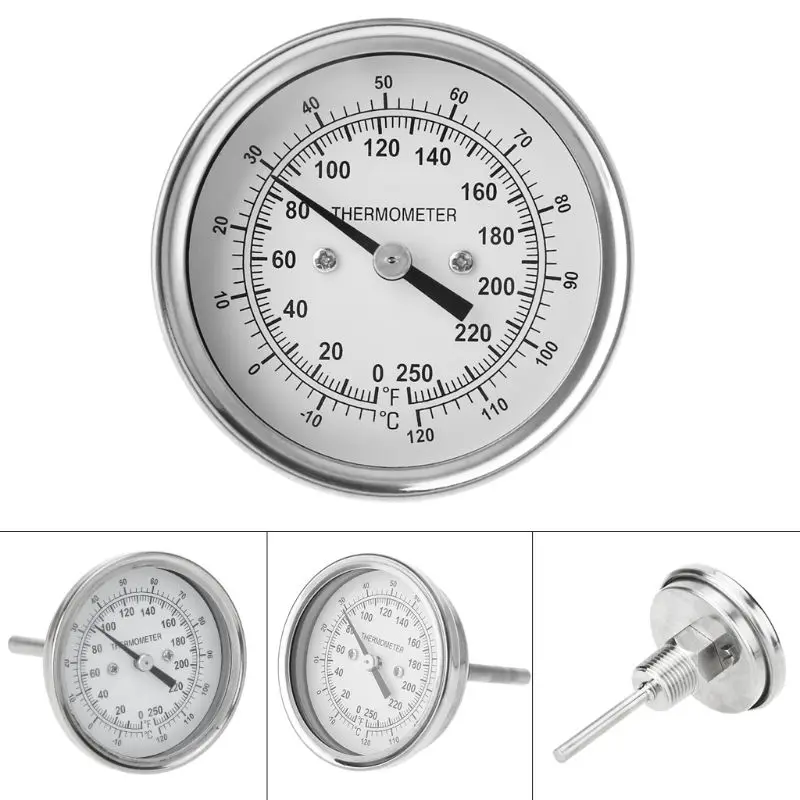 Domowe warzelnictwo termometr ze stali nierdzewnej celsjusza fahrenheita wskaźnik temperatury destylacji wody Bimetal 1/2 \'\'NPT (2\'\' macierzystych)