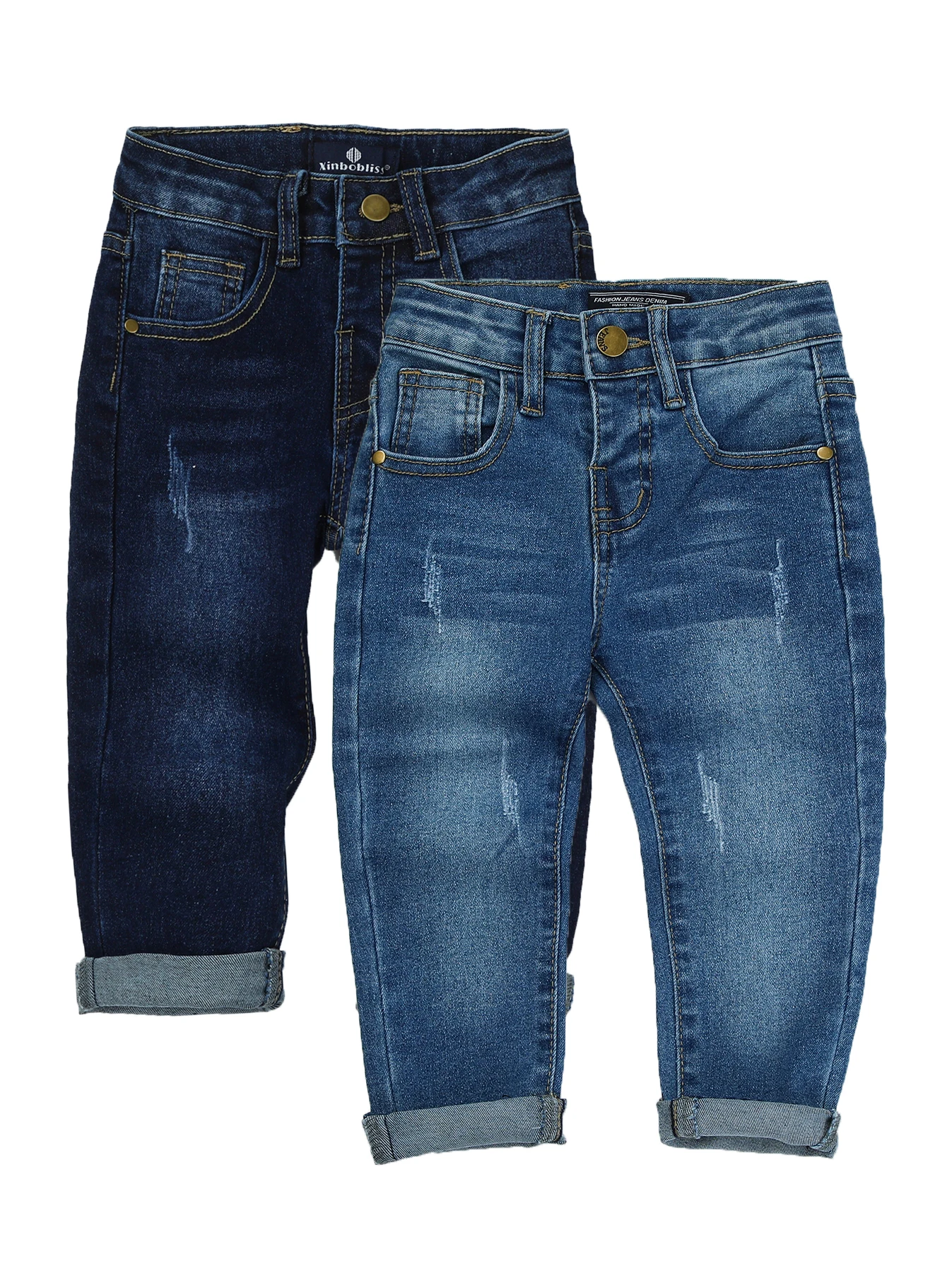 Baby Boys Slim Jeans Toddler Solid Casual Denim Pants Infant Children Soft Trousers Kid Clothing Spring Autumn