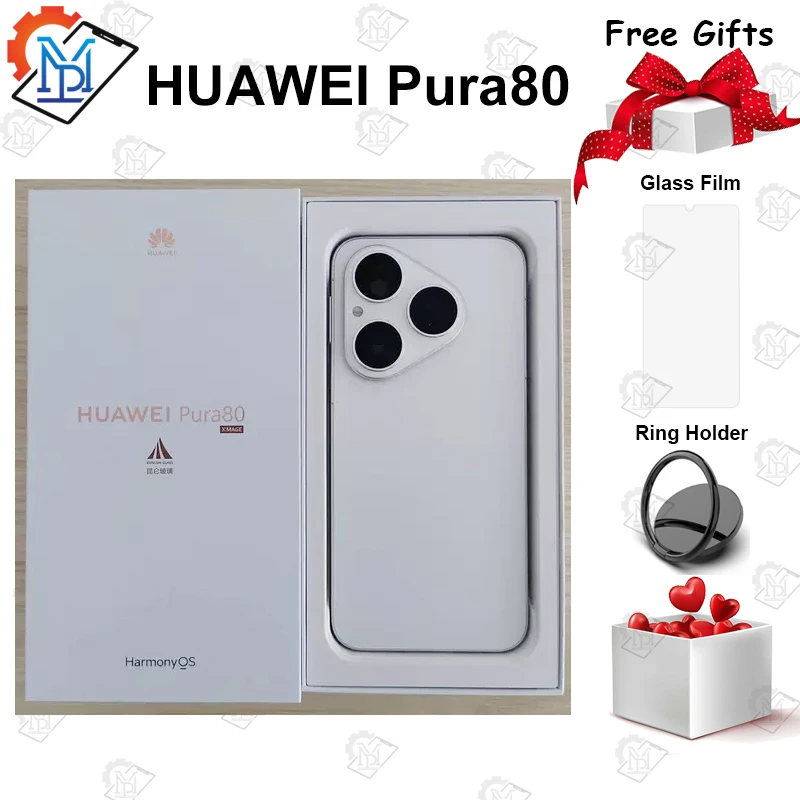 Original Huawei Pura 80 Mobile Phone 6.6 Inches OLED 120Hz Screen HarmonyOS 5.1 Kirin 9010s Camera 50MP NFC Smartphone
