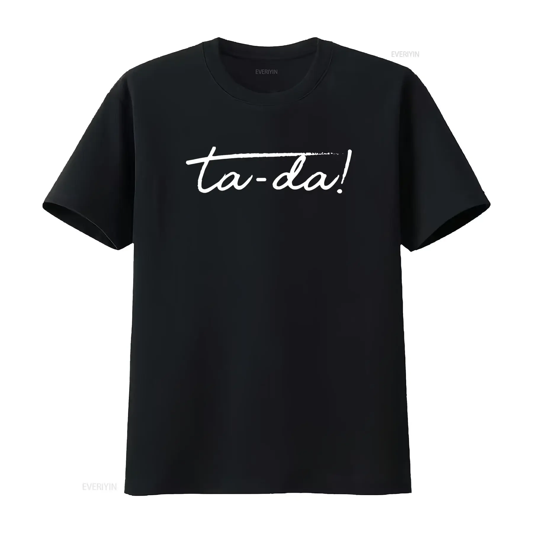 Magiër Ta Da Show T Shirt Casual Ronde Hals Licht Rekbare Stof Regular Fit Printpatroon Perfect voor Mannen Alle Seizoenen