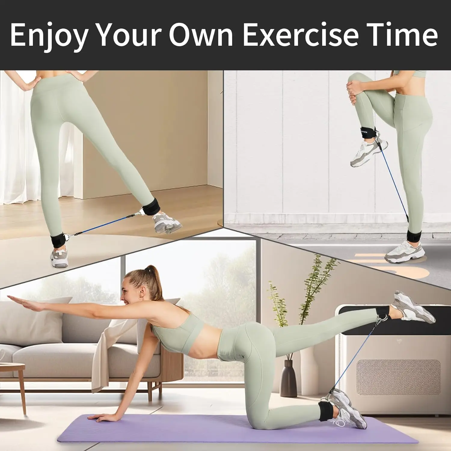 Knöchelriemen, Widerstandsbänder, Set, Fitness, Workout, Trainingsgeräte, Knöchelgewicht, Yoga, elastisches Fitnessband für Fitnessstudio, Mann und Frau – Detail 2