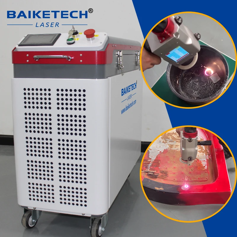 100W Pulse Fiber Laser Rust Removal Small Portable Laser Cleaning Machine with MAX photonics Laser