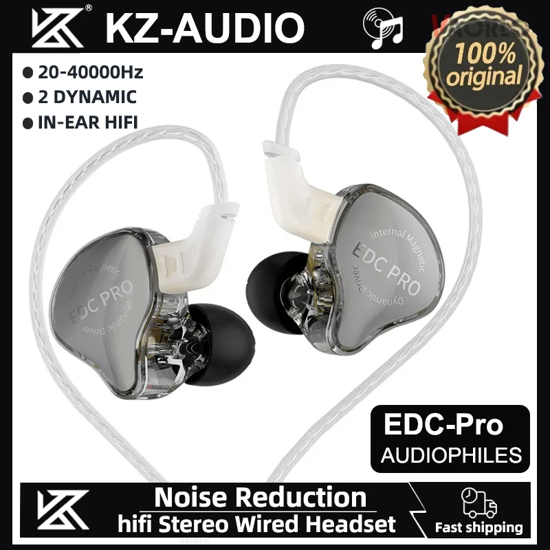 Nieuwe KZ EDC Pro Headset Dynamische in-ear monitor Oordopjes hifi Stereo Muziek Bedraad Hoofdtelefoon Game Sport Ruisonderdrukking Oortelefoon