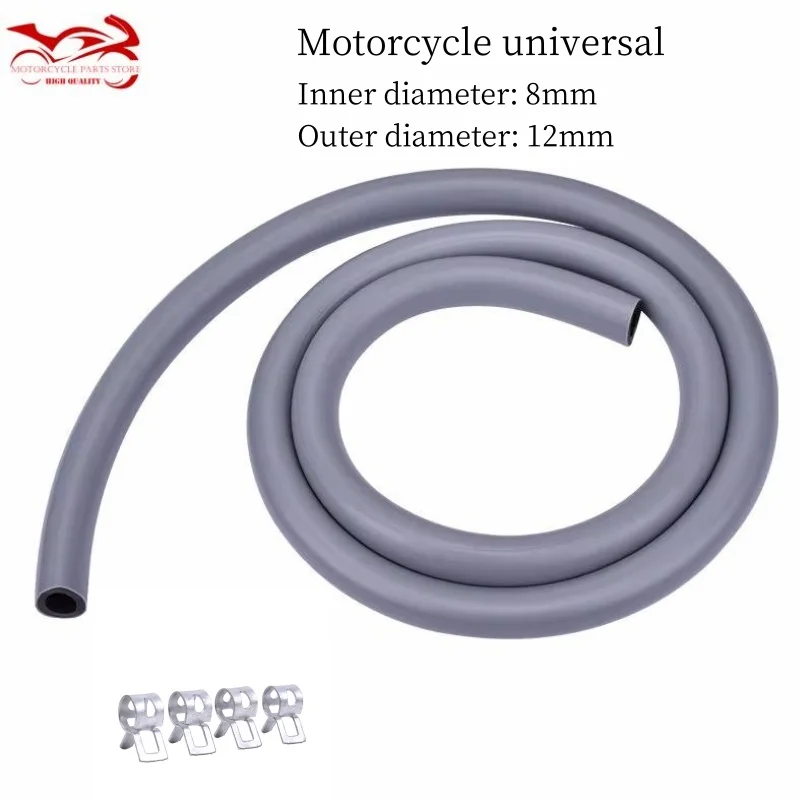 Universal Motorcycle 1m Meter 8mm I/D 12mm O/D Fuel Gas Oil Delivery Tube Hose Petrol Pipe Fuel Pipe Gasoline Hose 8mm 12mm