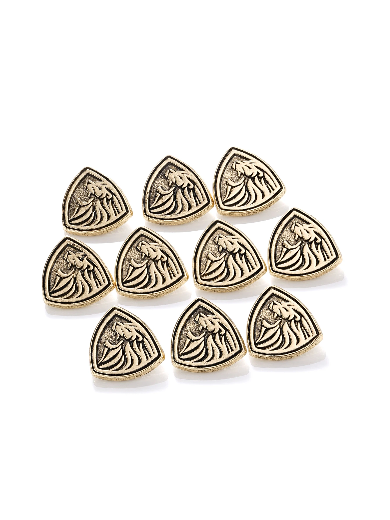10PCS British Style Lion Pattern Metal Buttons Decorative Cufflinks for Men's Clothing Suitable for Various Menswear