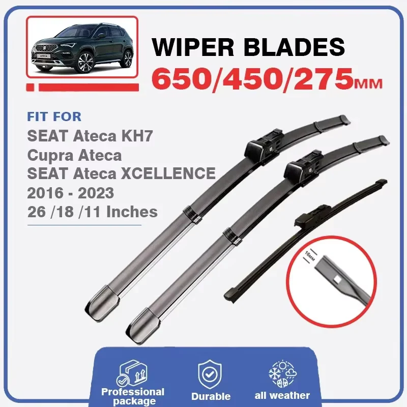 

Front Rear Wiper Blades For Cupra SEAT Ateca KH7 2016 - 2023 XCELLENCE Windscreen Windshield Window Glass Accessories 2022 2021