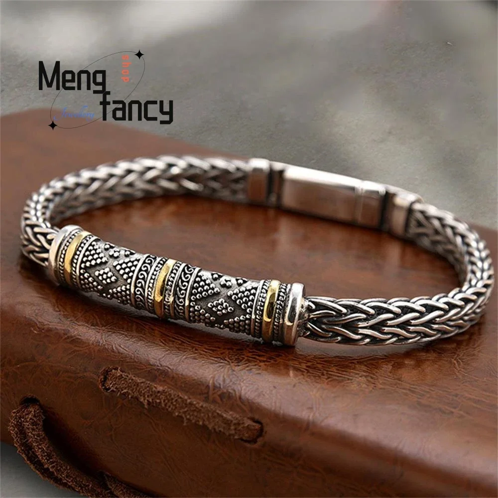 

Hand-woven keel Male Simple Elegant High-grade Bracelet Retro Creative Personality Senior Sense Niche Couple Luxury Holiday Gift