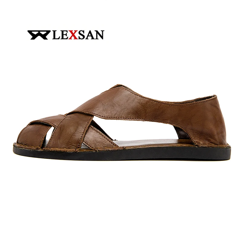 

Мужские сандалии из натуральной кожи | Летняя повседневная обувь для пляжа и активного отдыха | Удобные прогулочные сандалии в римском стиле