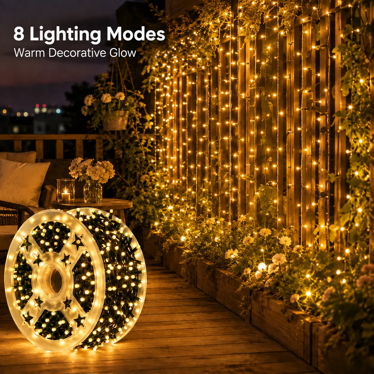 Christmas String Lights USB LED Fairy Lights 260/320/400LED 8 Modes Storage Reel for Garden Balcony Tree Party Holiday Decor