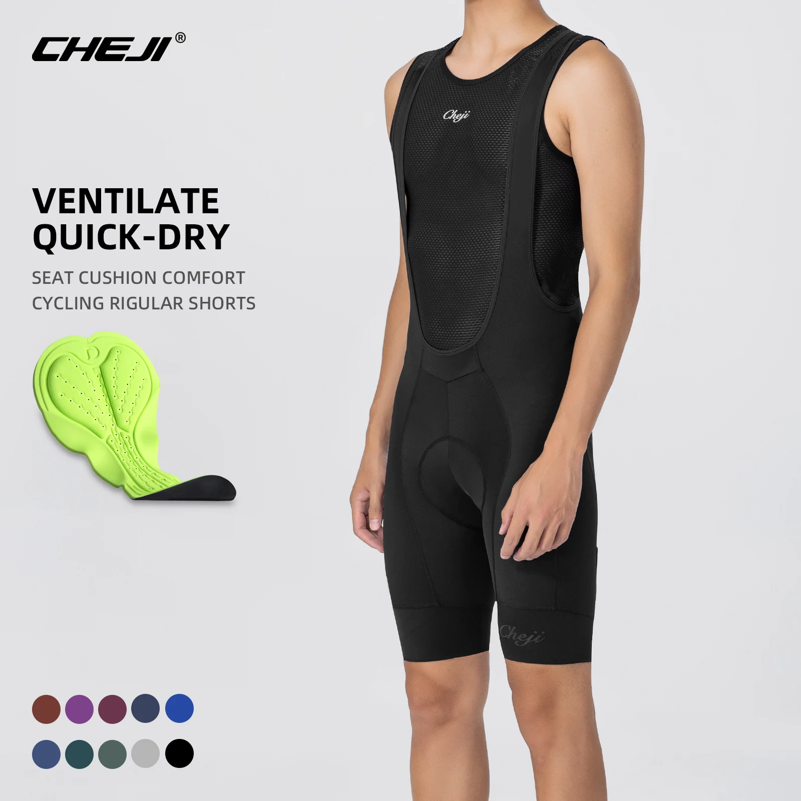 CHEJI 2024 New Cycling Bib Shorts Men\'s Bike Bicicletas Ciclismo Equipment Gel Padded Bicycle Pants Quick Dry Summer Shorts Men